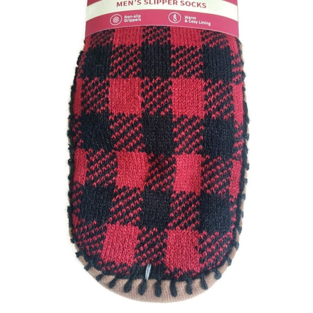 MUK LUKS Mens Slipper Socks Size L/XL Shoe Size 11/13 Red Warm Comfortable RT - Picture 3 of 5